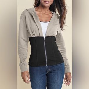 NEW NEVER OPENED - Venus Two Tone Zip-Front Sweatshirt- Small